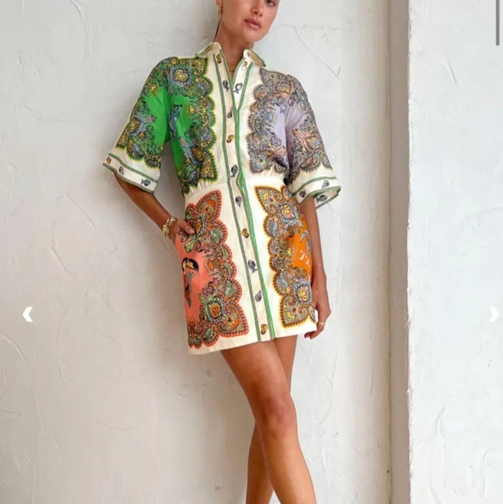Alémais Trippy Troppo Mini Shirtdress